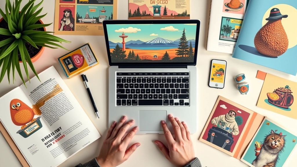 Retro-Illustrationen in verschiedenen Brand-Touchpoints wie Website, Social Media und Verpackung